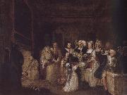 William Hogarth Baptism ceremony oil painting